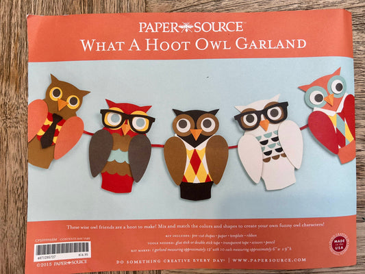 PaperSource What a Hoot Owl Garland (Pre-Loved) -