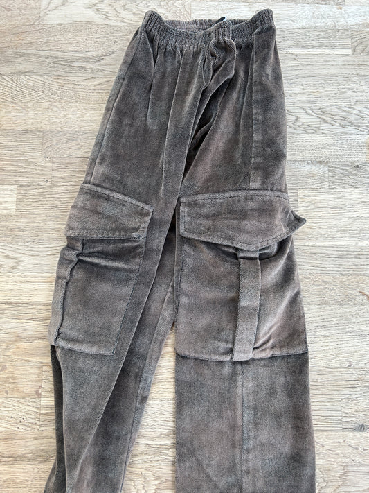 Brown Velour Cargo Pants (Pre-Loved) - Sizing tags missing - 4t - Daddy-O