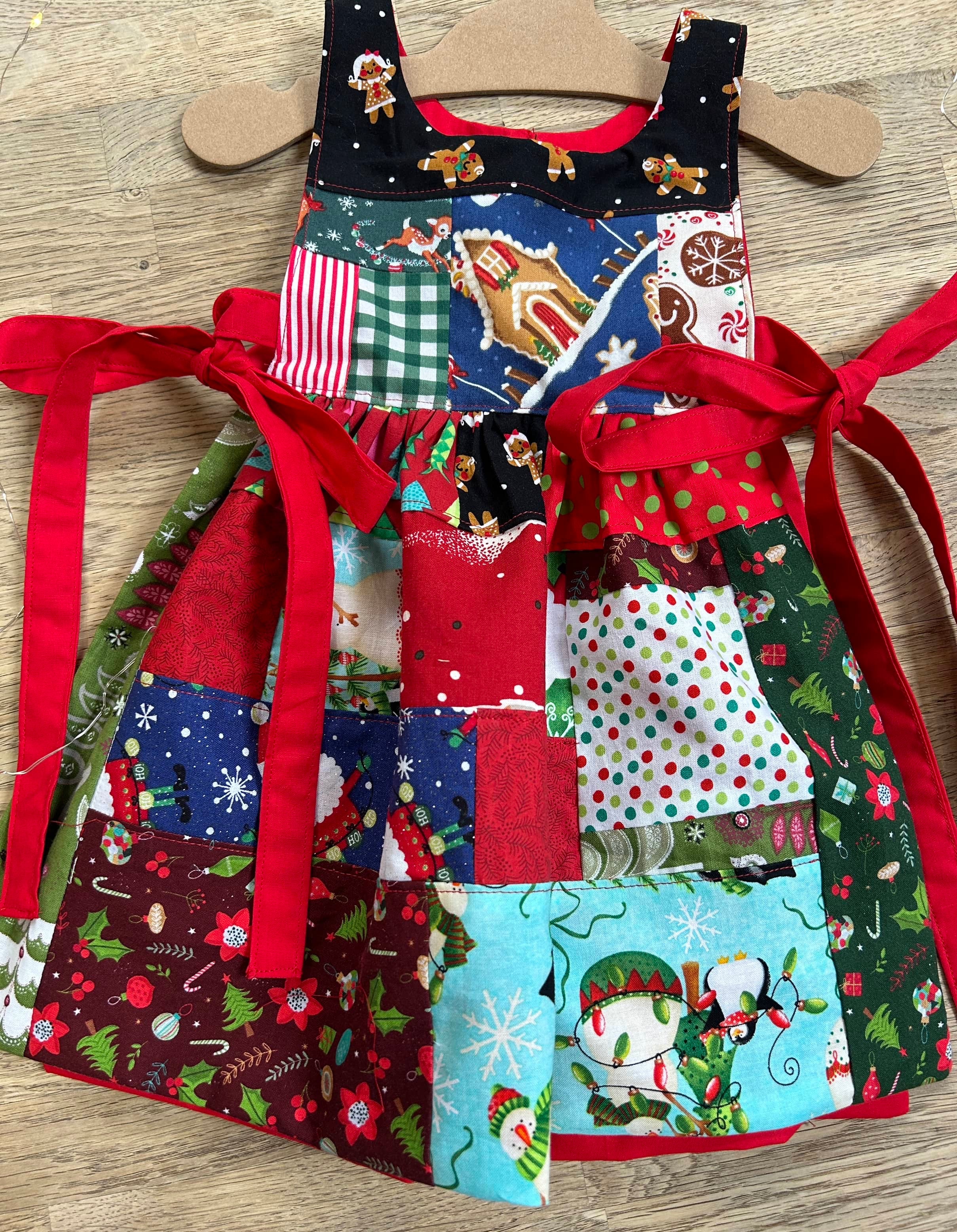 Holiday Patchwork Pinafore (MADE TO ORDER)