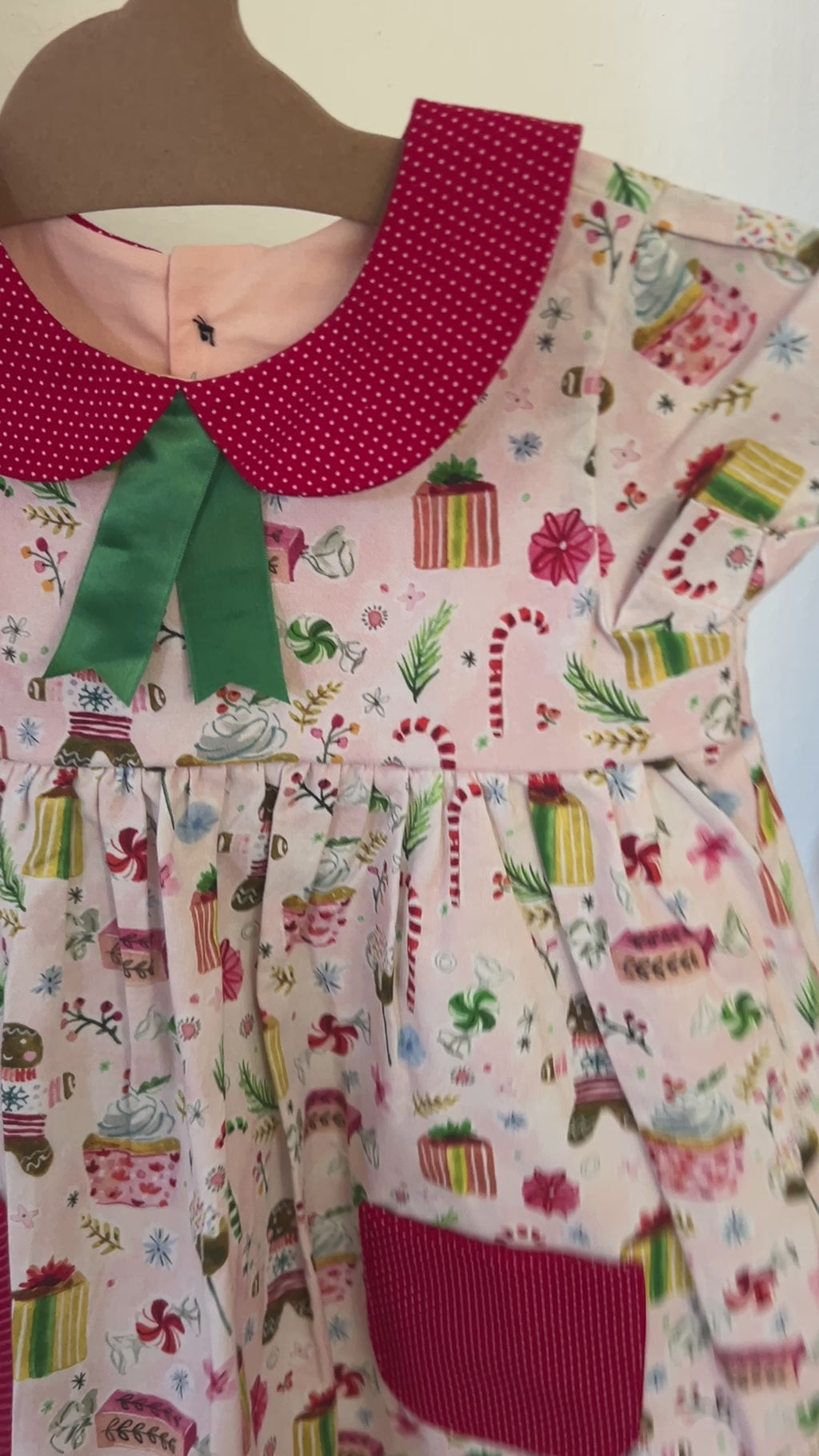 Pink Gingerbread Dress with Peter Pan Collar | Size 2t