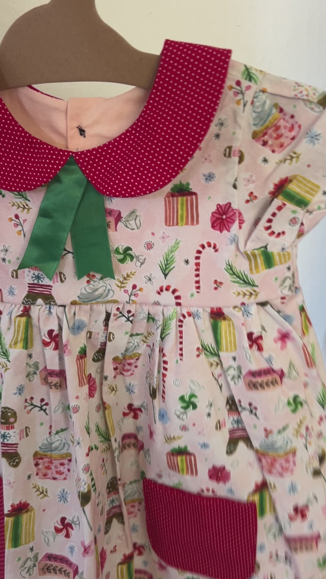 Pink Gingerbread Dress with Peter Pan Collar | Size 2t