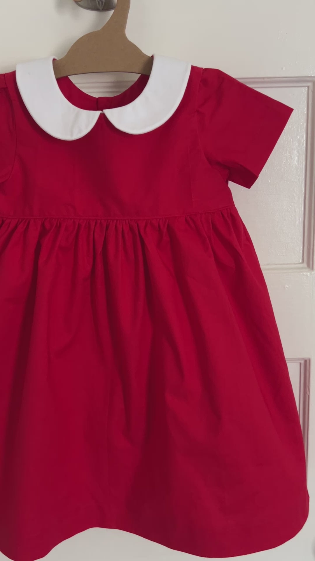 Red Dress with Peter Pan Collar (MADE TO ORDER)