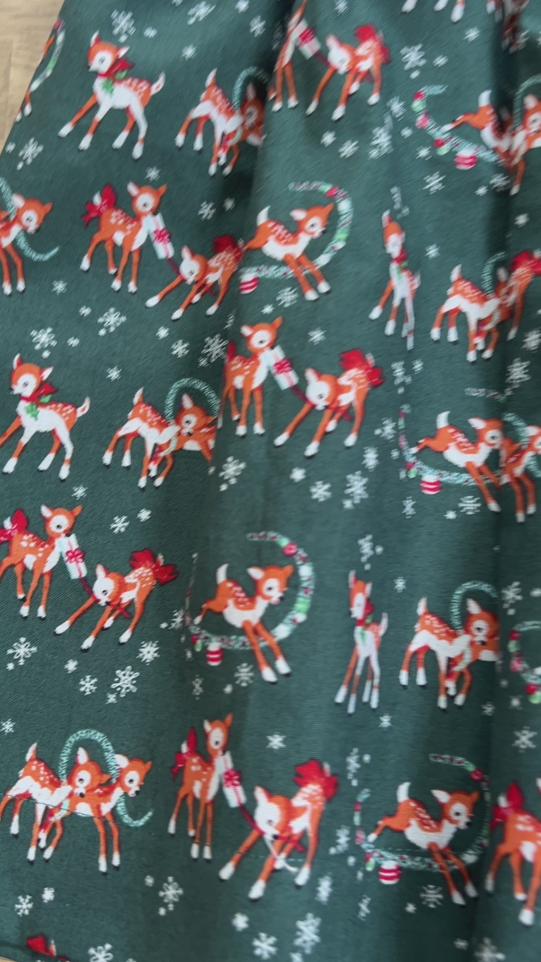 Green Reindeer Dress with Red Peter Pan Collar - Size 3t - Sample