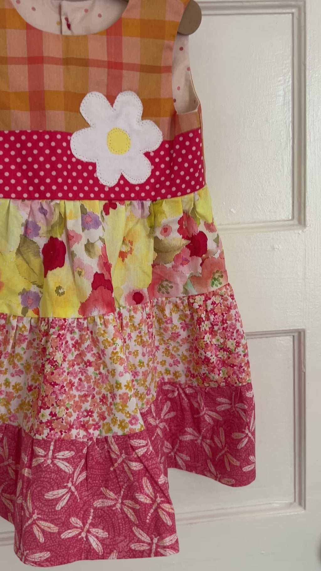 🌼 Colorful Patchwork Dress – Size 3T – Handcrafted with Love