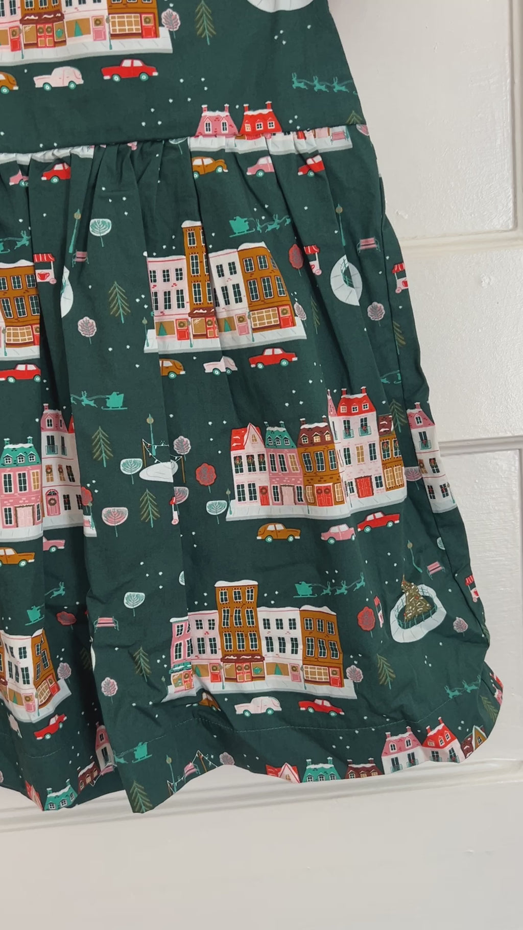 Charming Holiday Village Peter Pan Collar Dress - Perfect for Festive Fun! | Size 3t