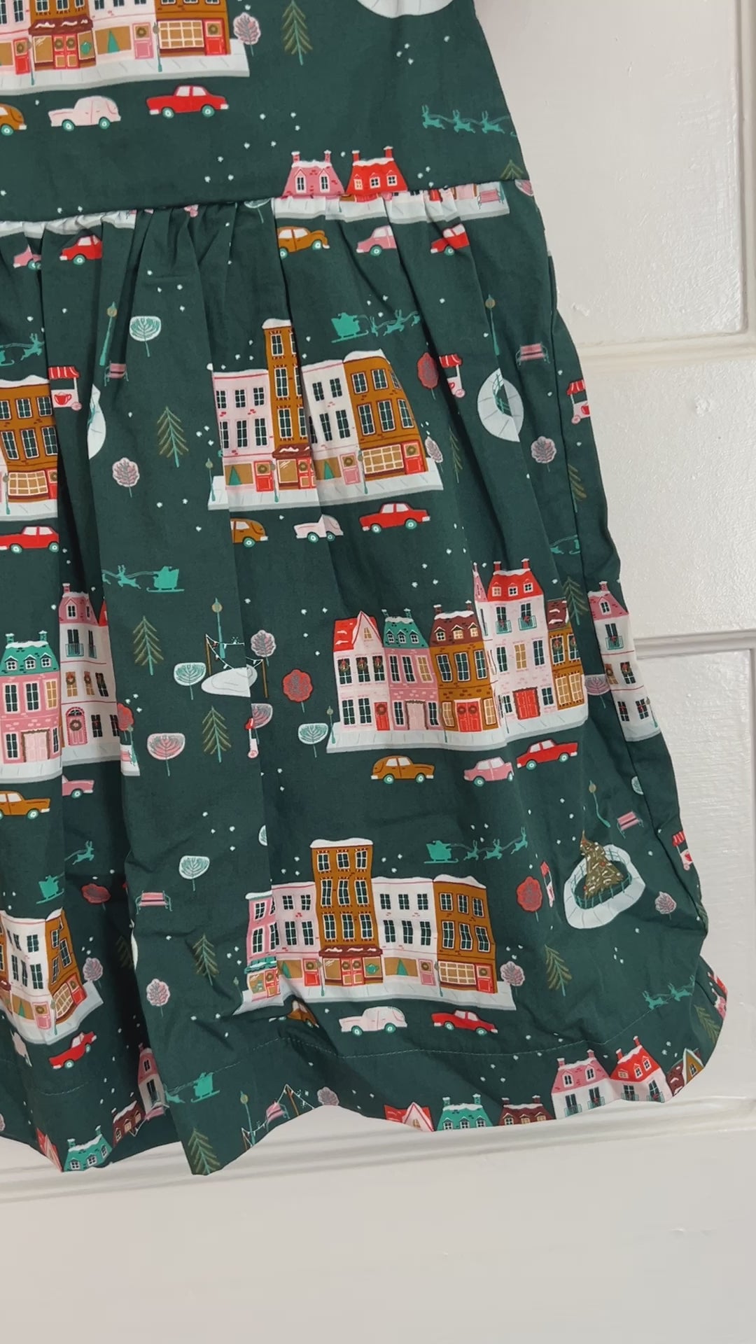 Charming Holiday Village Peter Pan Collar Dress - Perfect for Festive Fun! | Size 3t