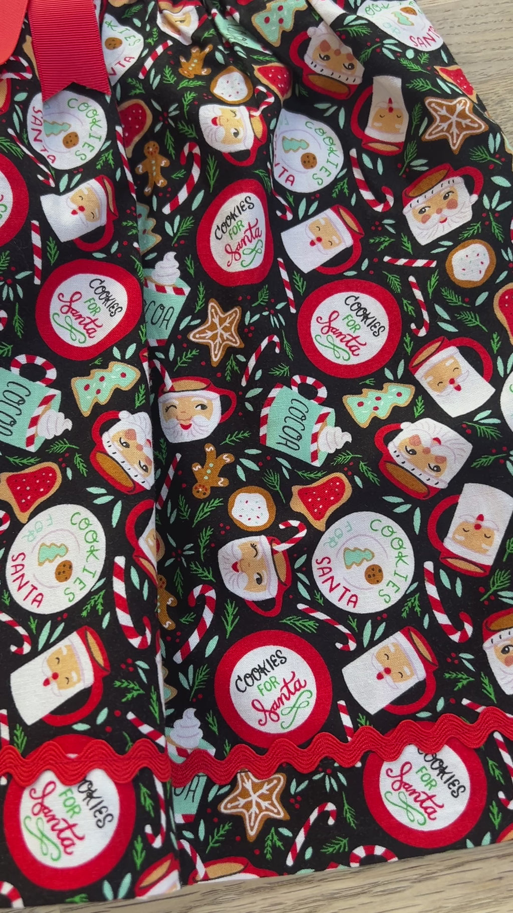 Holiday Cookies Dress with Red Peter Pan Collar (SAMPLE) - 2t - Ready to Ship