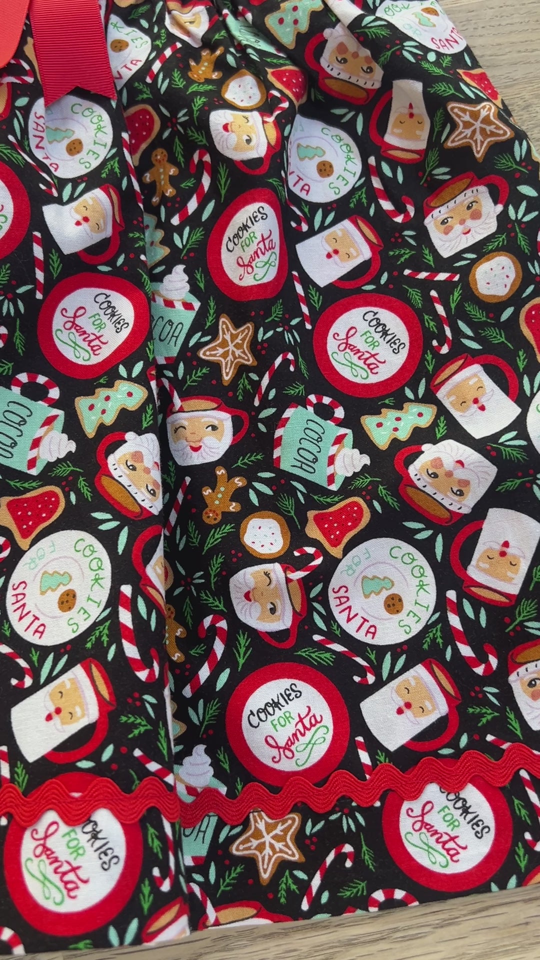 Holiday Cookies Dress with Red Peter Pan Collar (SAMPLE) - 2t - Ready to Ship