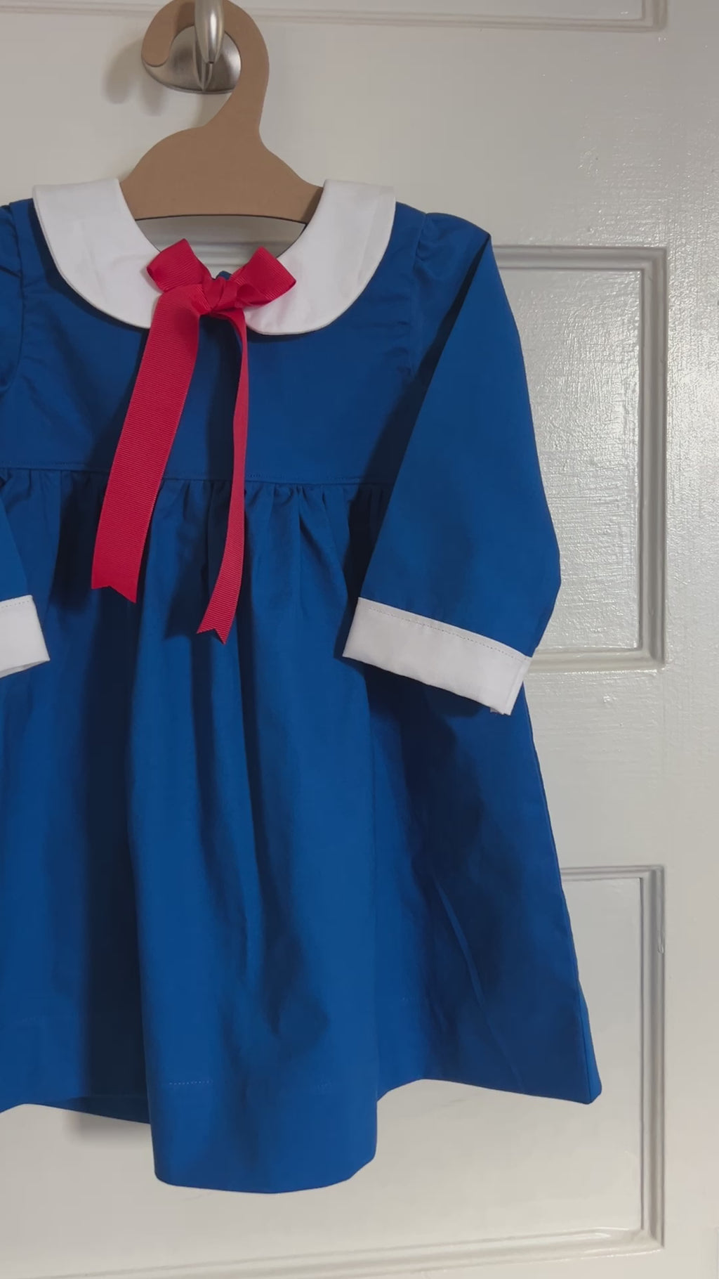 Royal Blue Madeline Inspired Dress with Peter Pan Collar & 3/4 length sleeves (MADE TO ORDER)