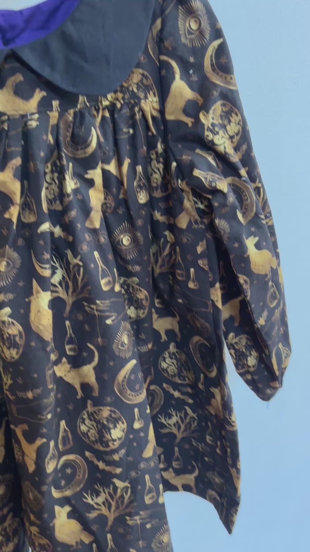 Black & Gold Vintage Style Witch Dress (NEW) Size 4t