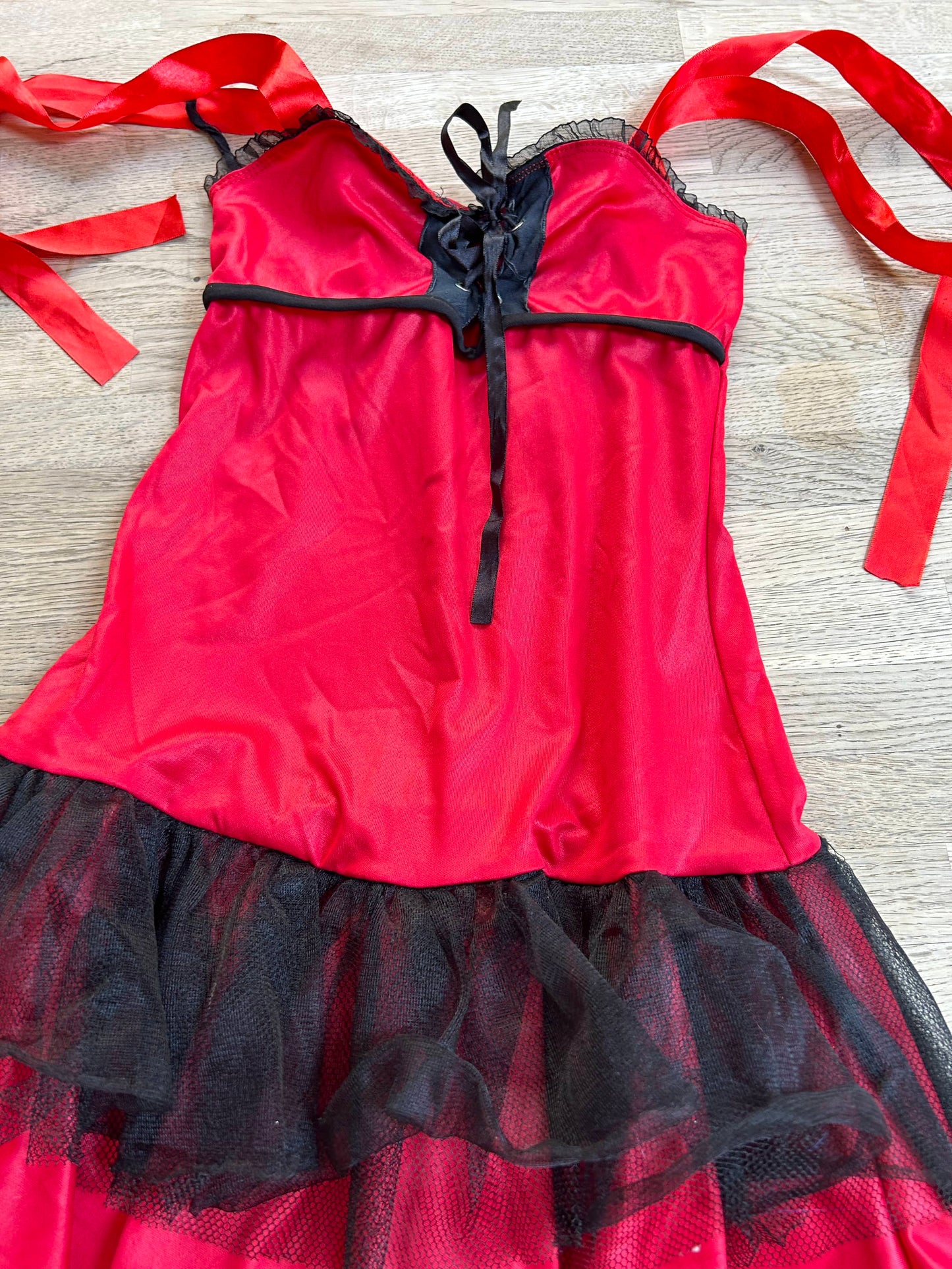 Red and Black Dress (Pre-Loved) Size M - Size 5-6