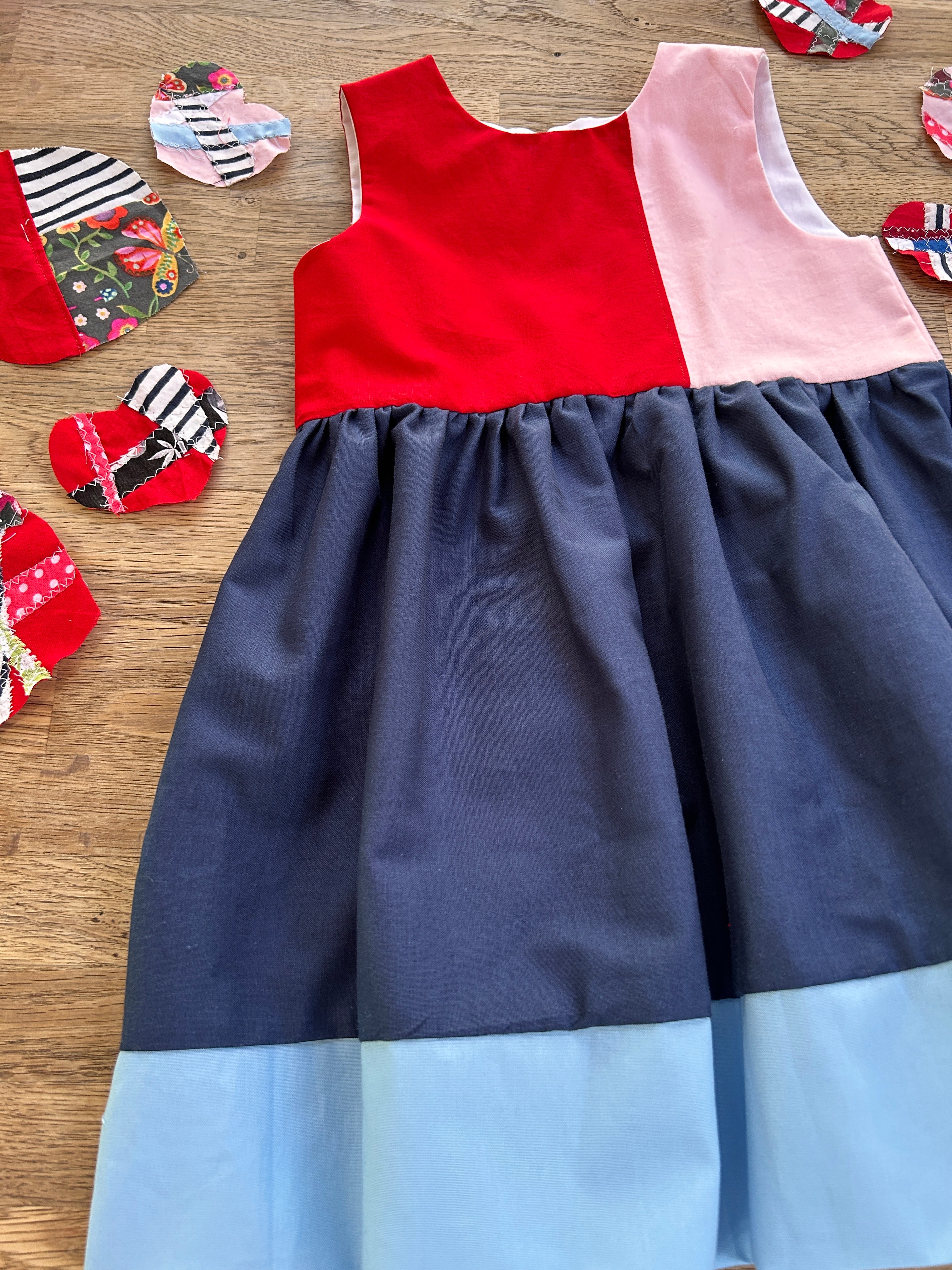 Little Red Dress with a Dash of Pink (Made to Order)