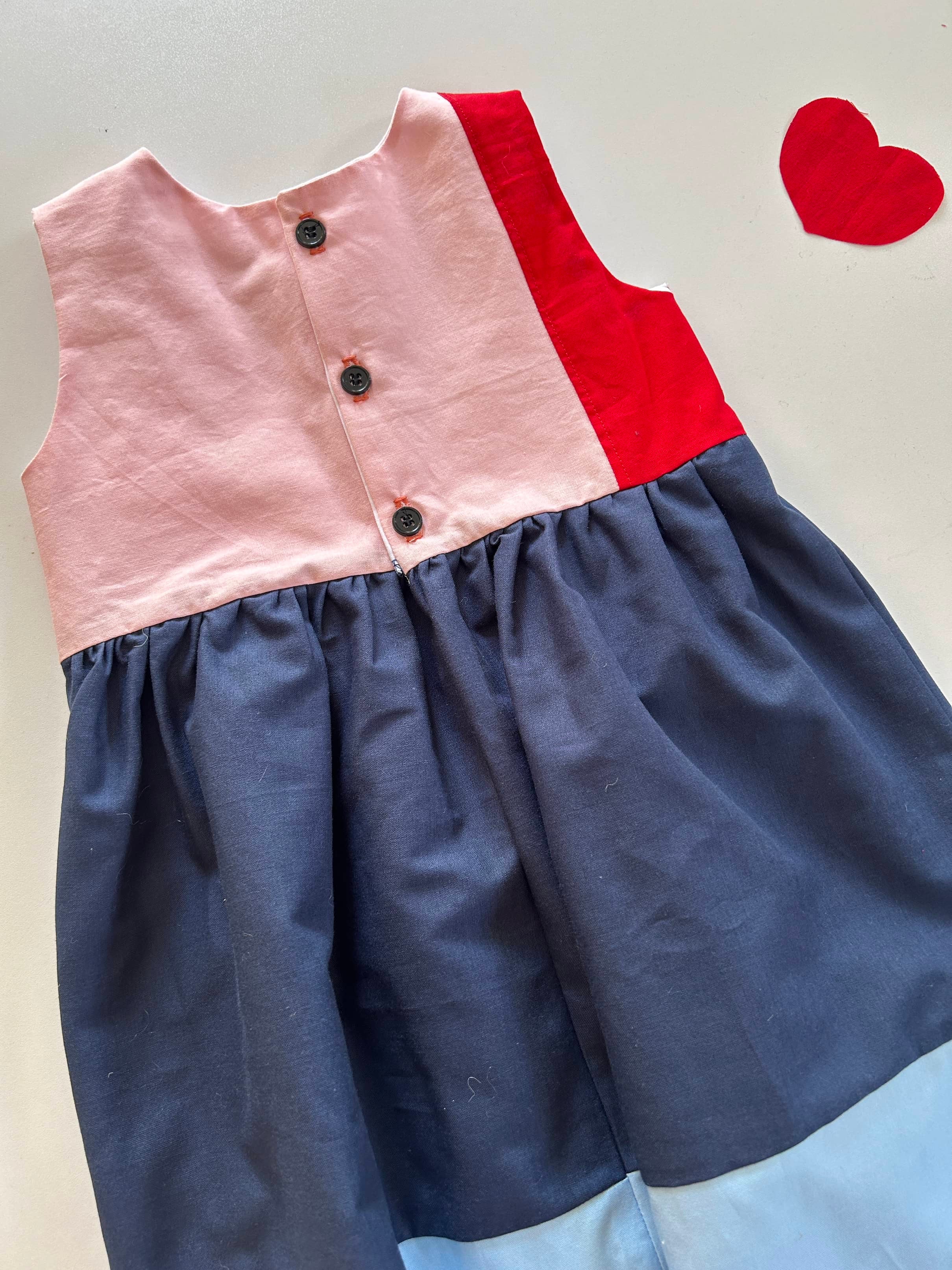 Little Red, Pink and Blue Dress | Made to Order Size 5 Little Red, Pink and Blue Dress | Made to Order Size 5