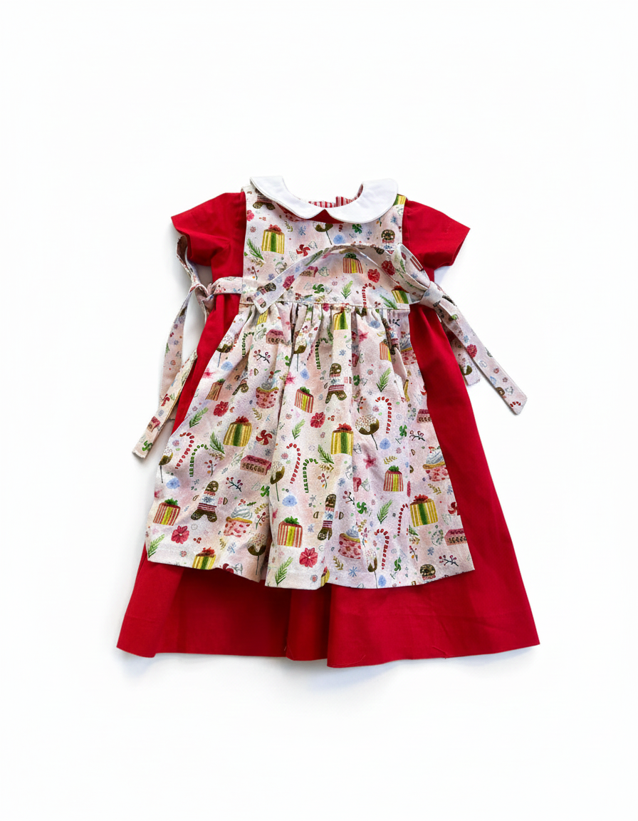 DRESS + APRON SET - Custom Holiday Dress + Pinafore Apron