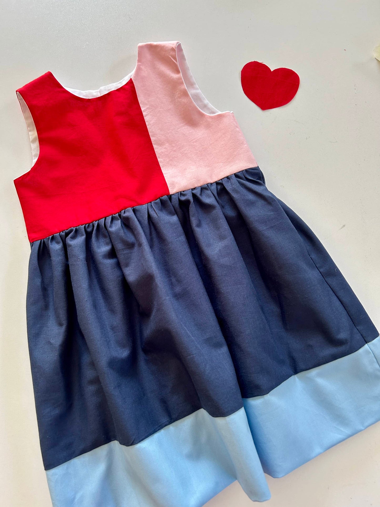 Little Red Dress with a Dash of Pink (Made to Order)