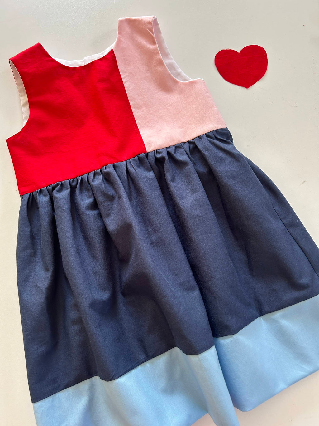 Little Red Dress with a Dash of Pink (Made to Order)