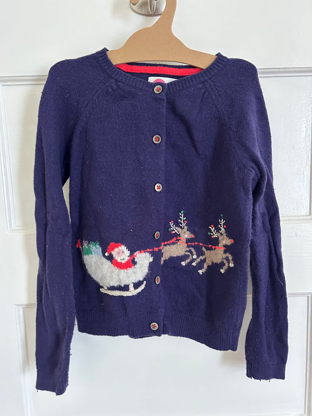 Blue Santa Sweater | Pre-Loved | Size 7/8 by Mini Boden