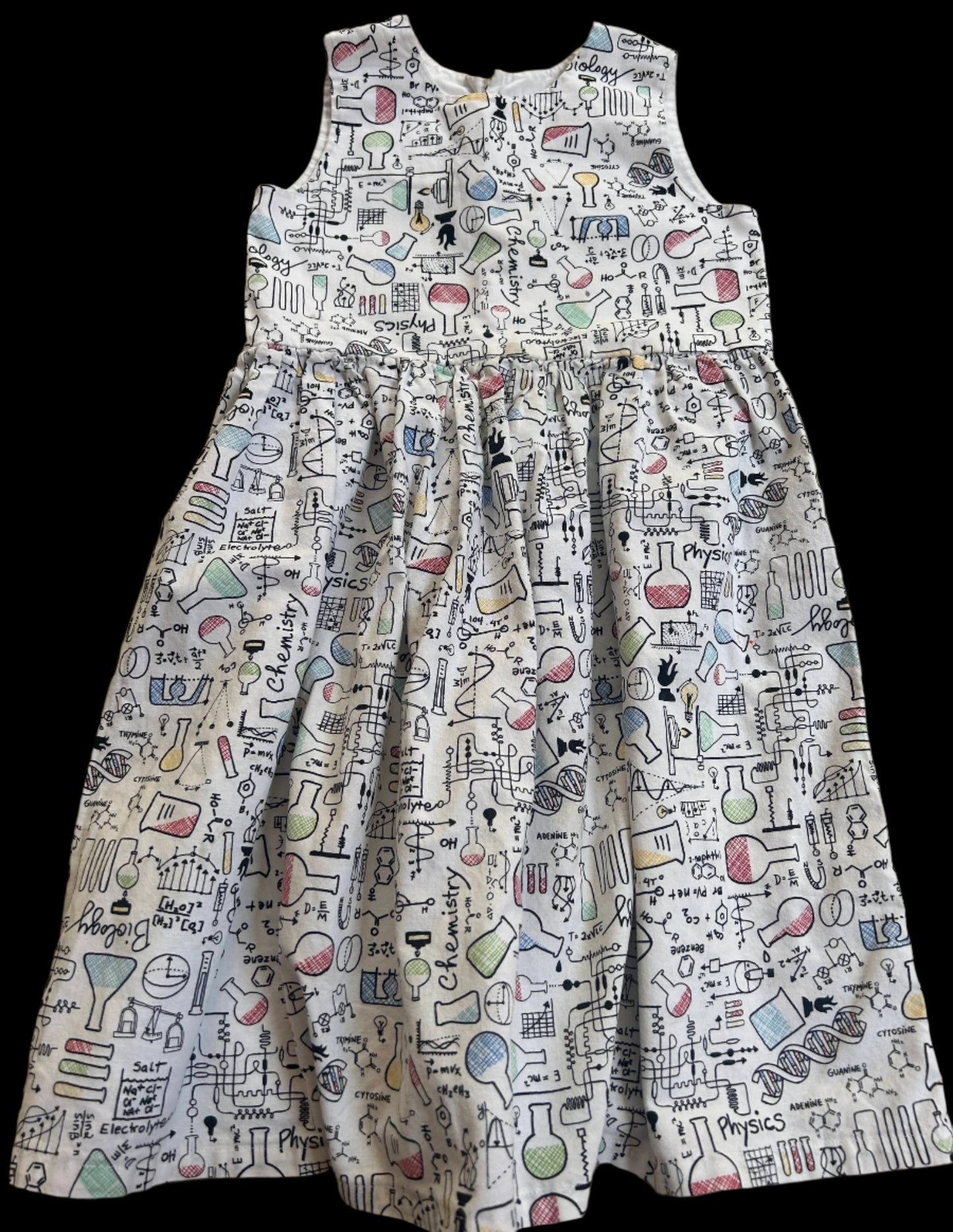 Girls' Size 6/7 Pre-Loved Science Lab Chemistry Dress with Empire Waist 