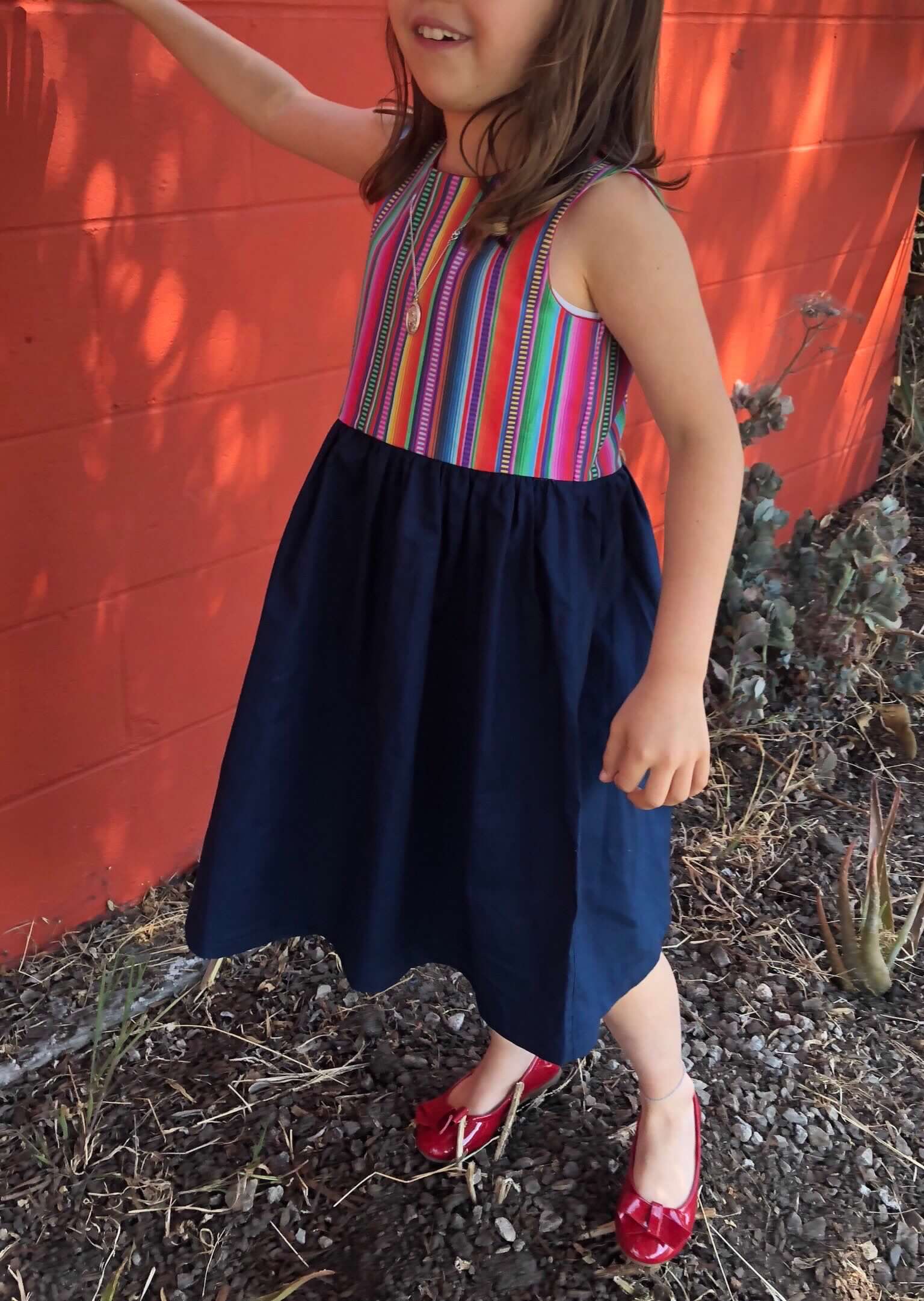Rainbow - Navy Serape Dress - 3t - (NEW) - Ready to Ship