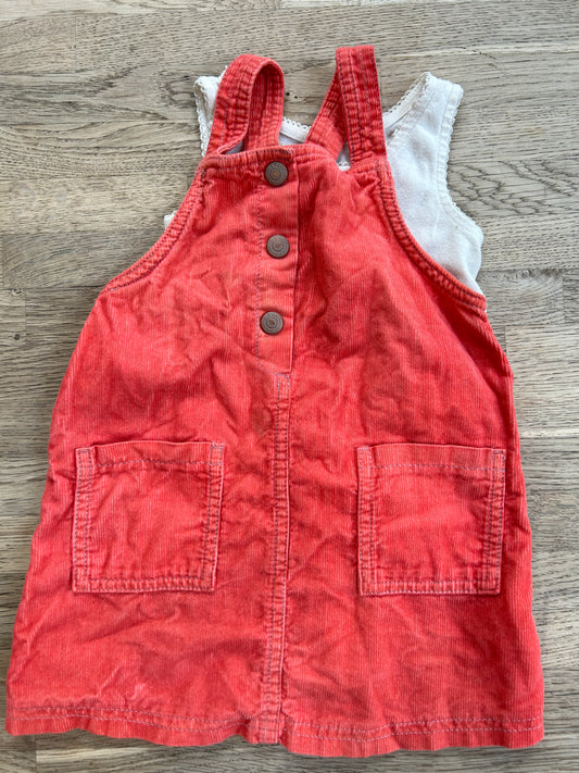 Pink Corduroy Overall Skirt & Undershirt Set (pre-Loved) Size 2t - Old Navy
