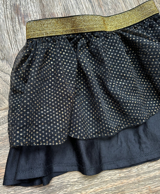 Black and Gold Tiered Skirt (Pre-Loved) Size 4t - Celebrate! Halloween