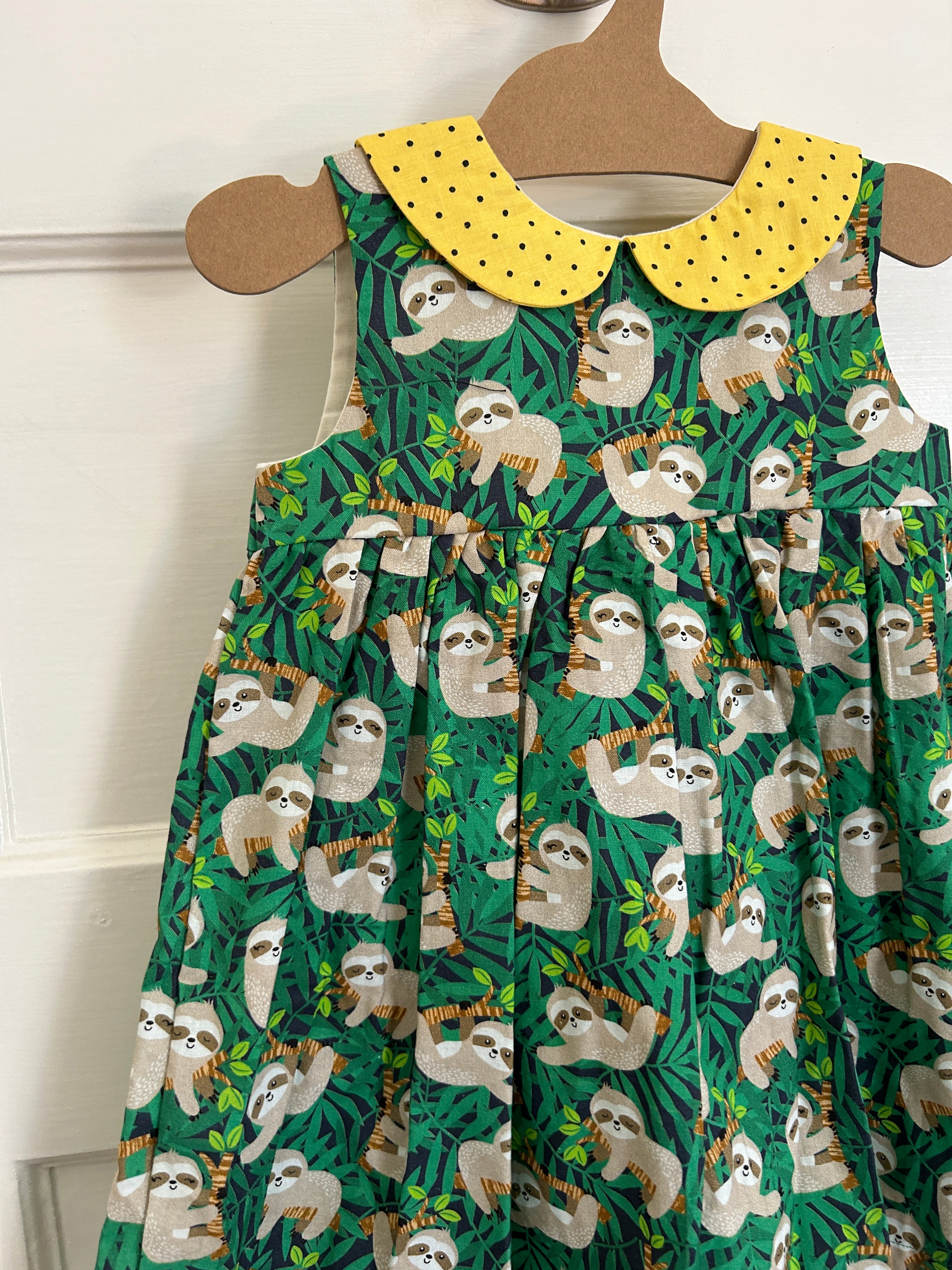 Happy Sloths Dress (sample) Size 2t