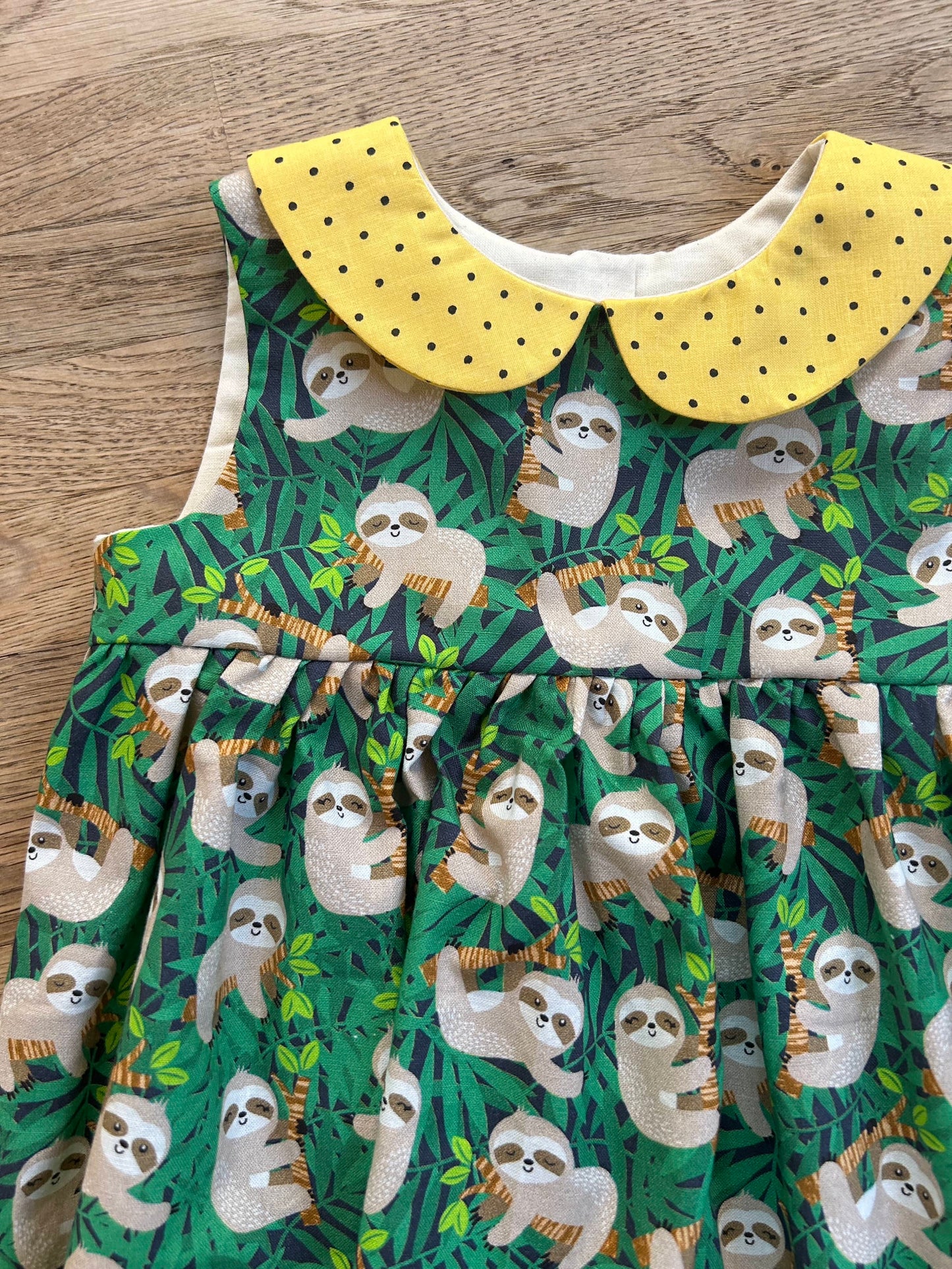 Happy Sloths Dress (sample) Size 2