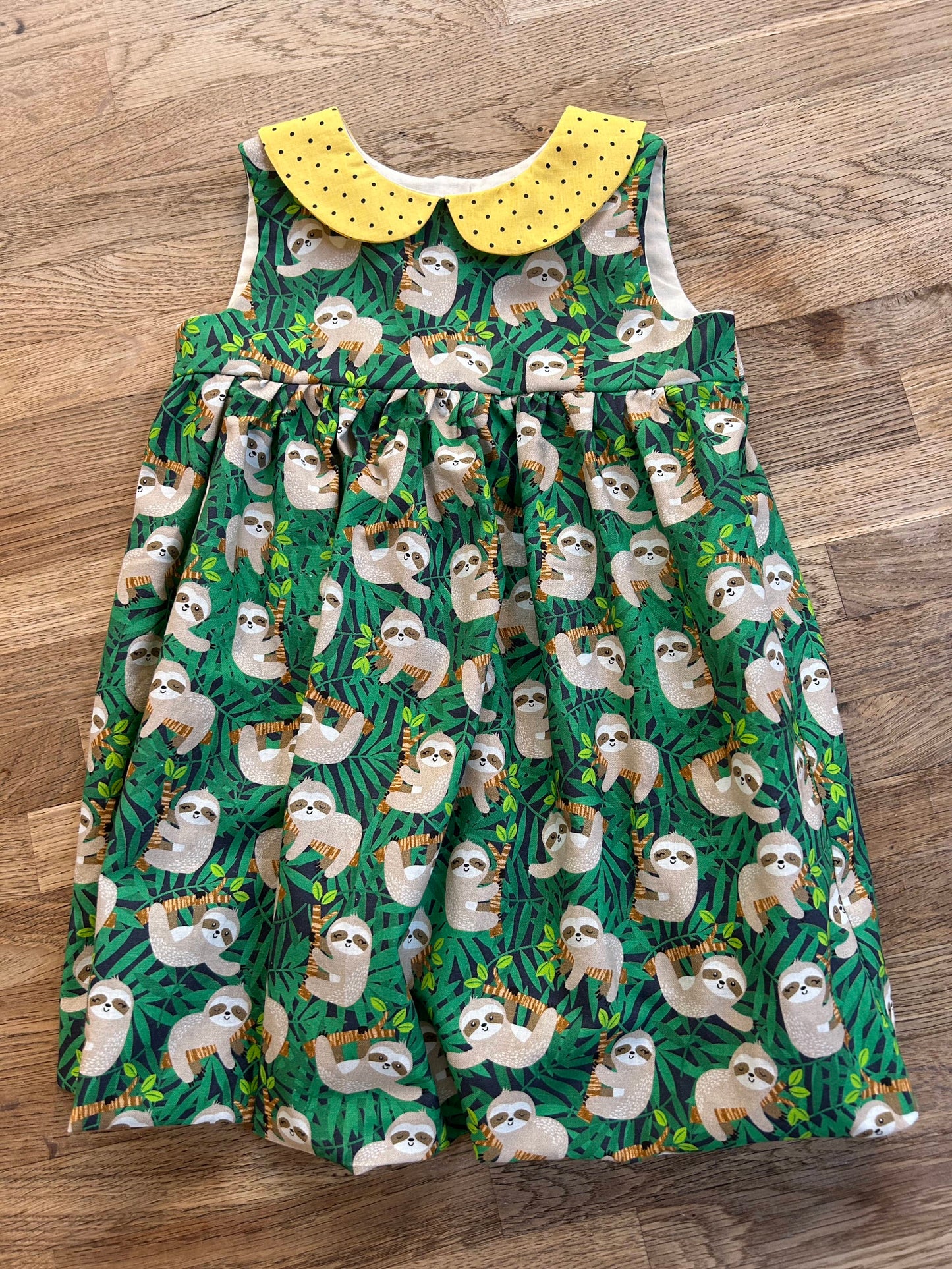 Happy Sloths Dress (sample) Size 2