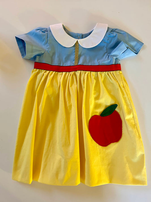 Yellow & Blue Snow White Inspired Dress with Apple Pocket (SAMPLE) Size 3t