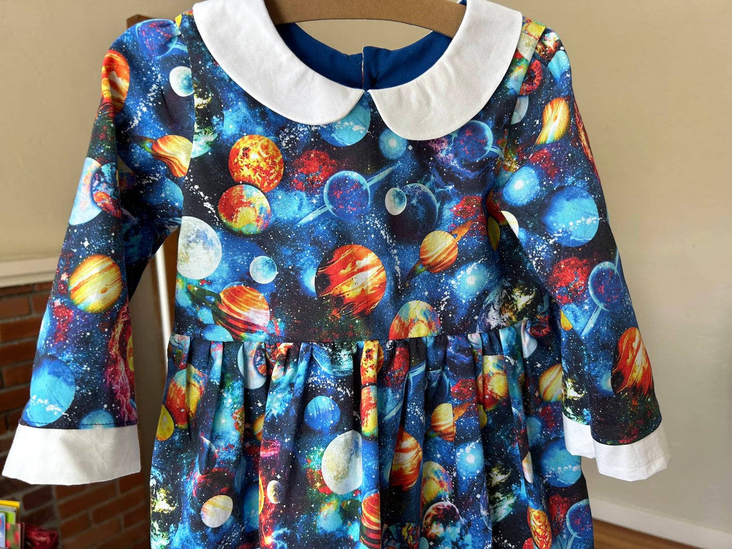 Blue Galaxy Dress with Peter Pan Collar - Ms. Frizzle - Magic School Bus Inspired Dress