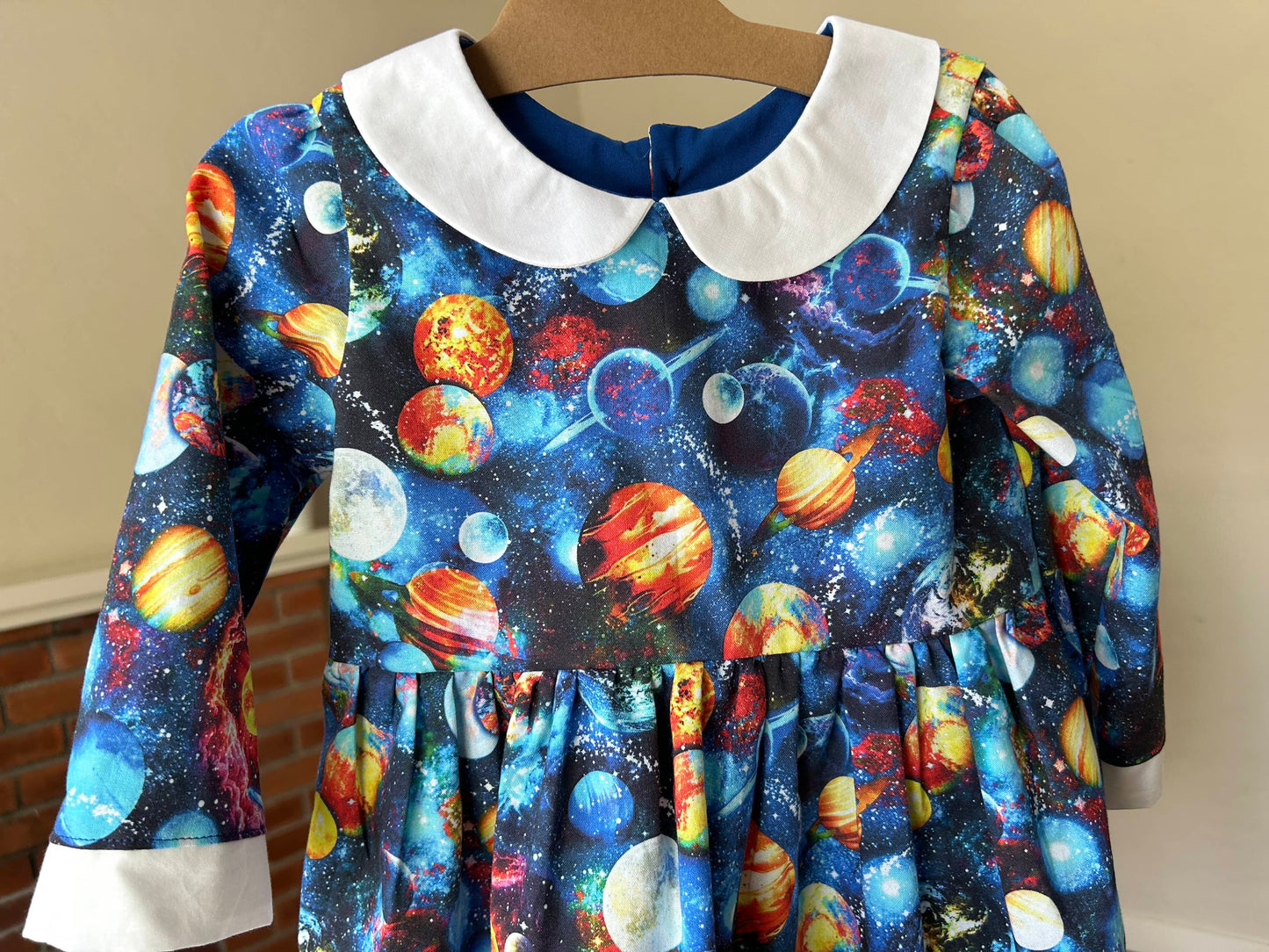 Blue Galaxy Dress with Peter Pan Collar - Ms. Frizzle - Magic School Bus Inspired Dress