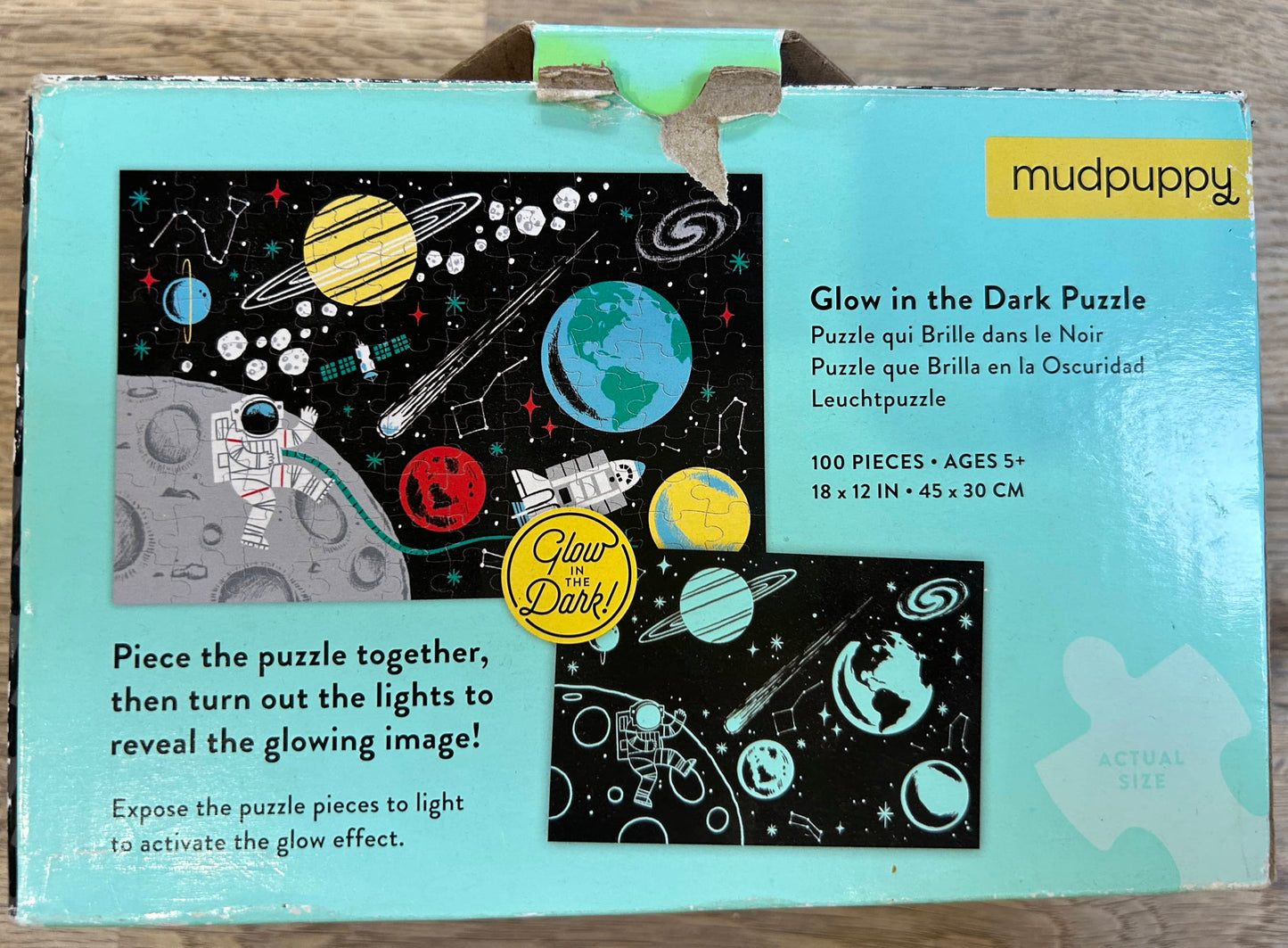 Glow in the Dark Puzzle - Mudpuppy - 100 Pieces - Space