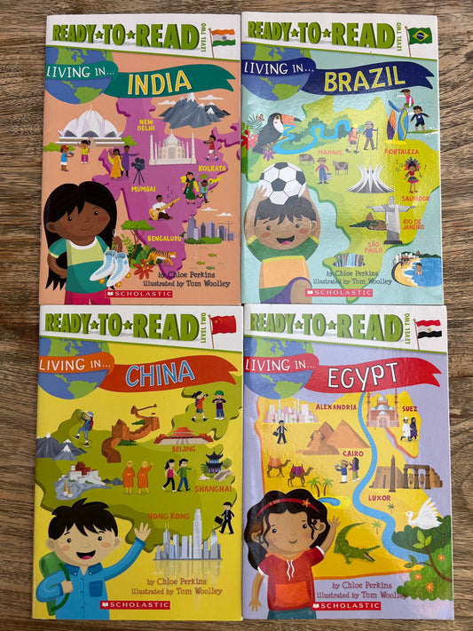 Early Reader Travel Book Bundle - Living IN - China, Egypt, Brazil, India