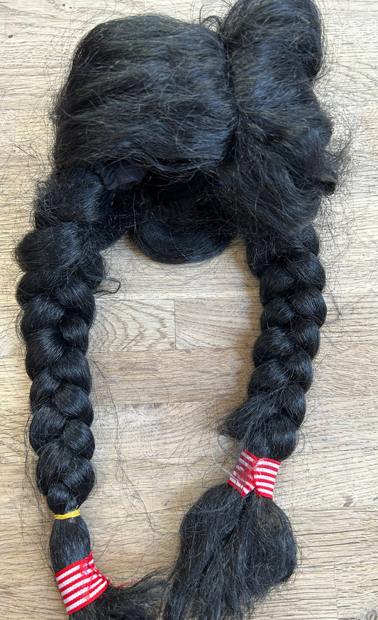 Kid Black Wig with long Braids (Pre-Loved)