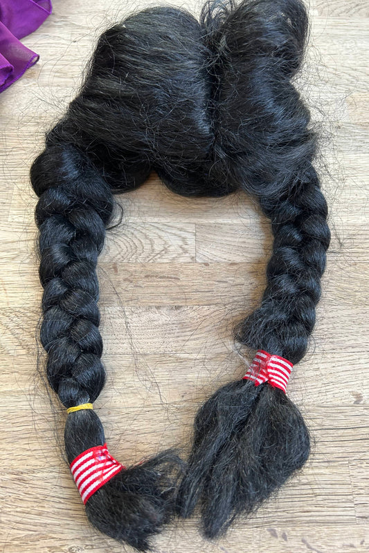 Kid Black Wig with long Braids (Pre-Loved)