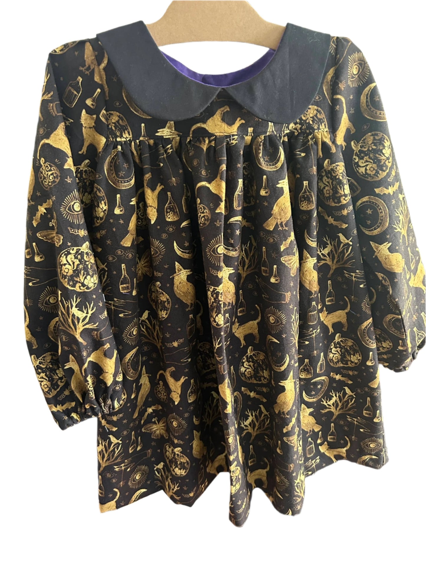 Black and Gold Witch Dress (MADE TO ORDER)