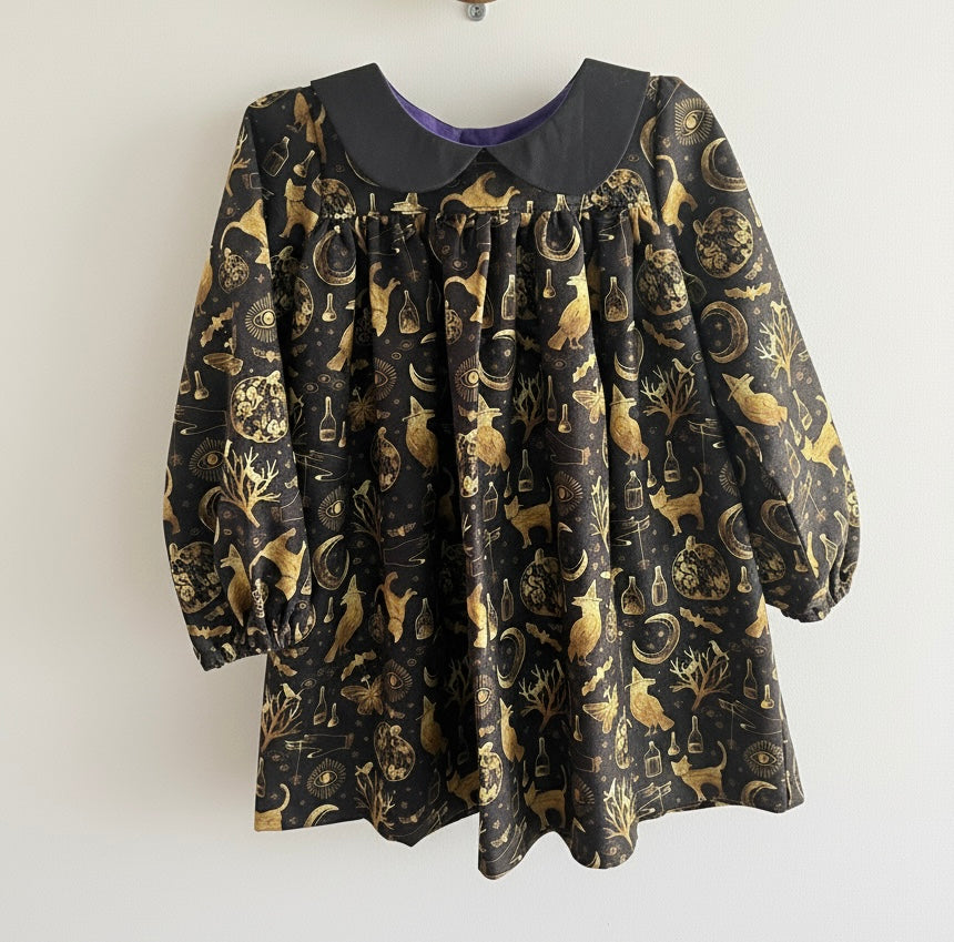 Black & Gold Vintage Style Witch Dress (NEW) Size 4t