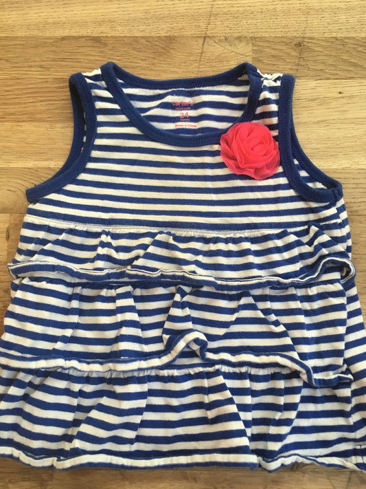 Blue Striped T shirt size 24 months (Pre-Loved)