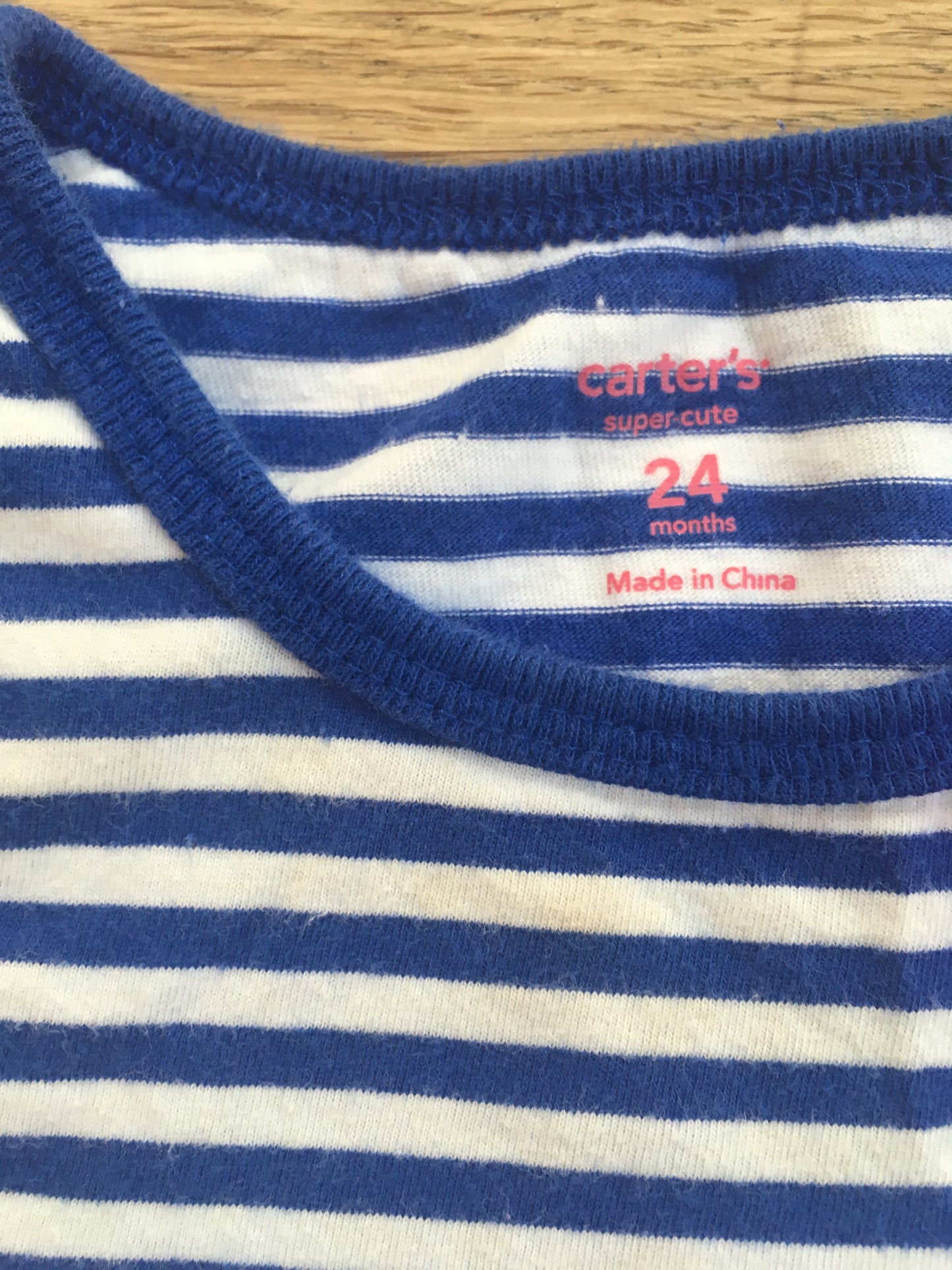 Blue Striped T shirt size 24 months (Pre-Loved)