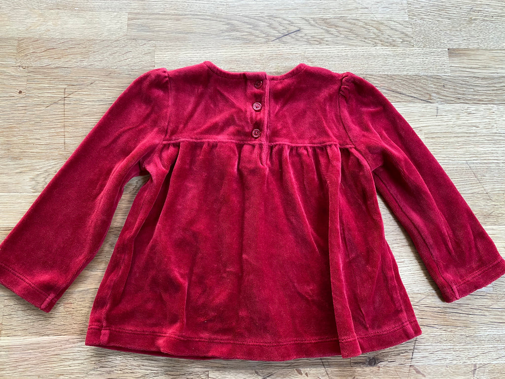 Red, Festive Holiday Top  (Pre-Loved) Size 2t | Gymboree