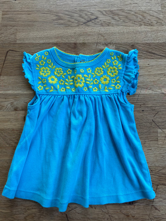 Blue Flutter Sleeves Top by Carter's 24 mo (Pre-loved)