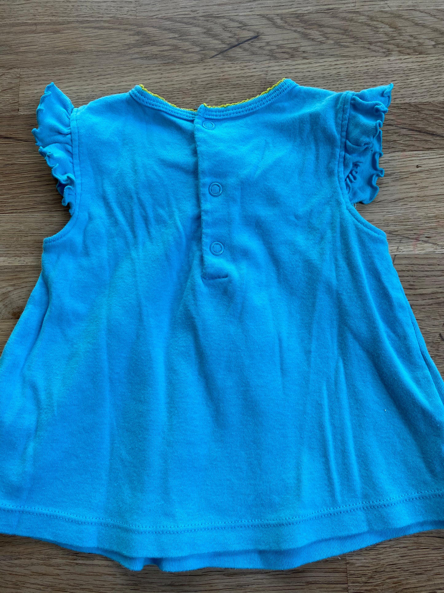 Blue Flutter Sleeves Top by Carter's 24 mo (Pre-loved)