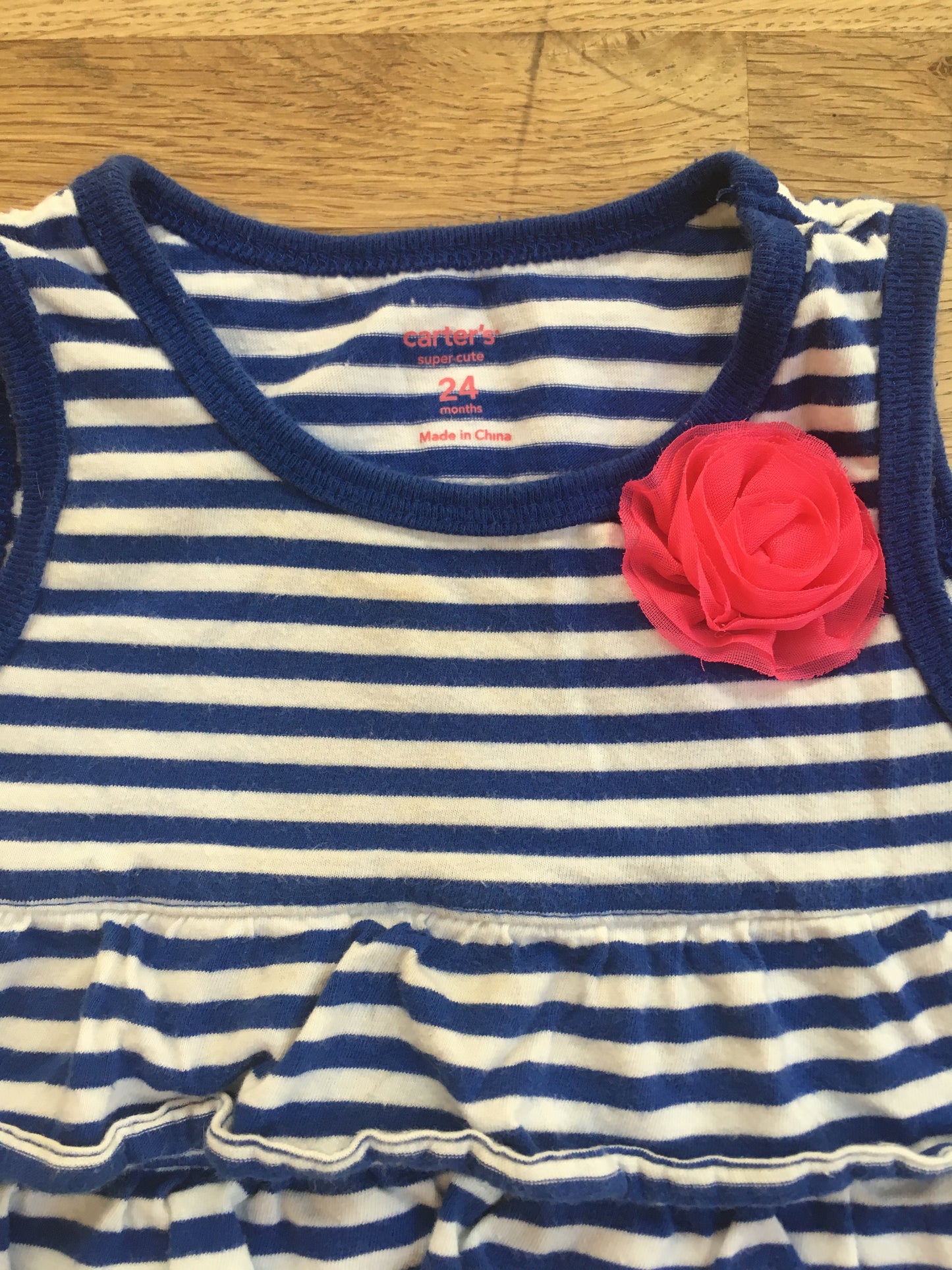 Blue Striped T shirt size 24 months (Pre-Loved)