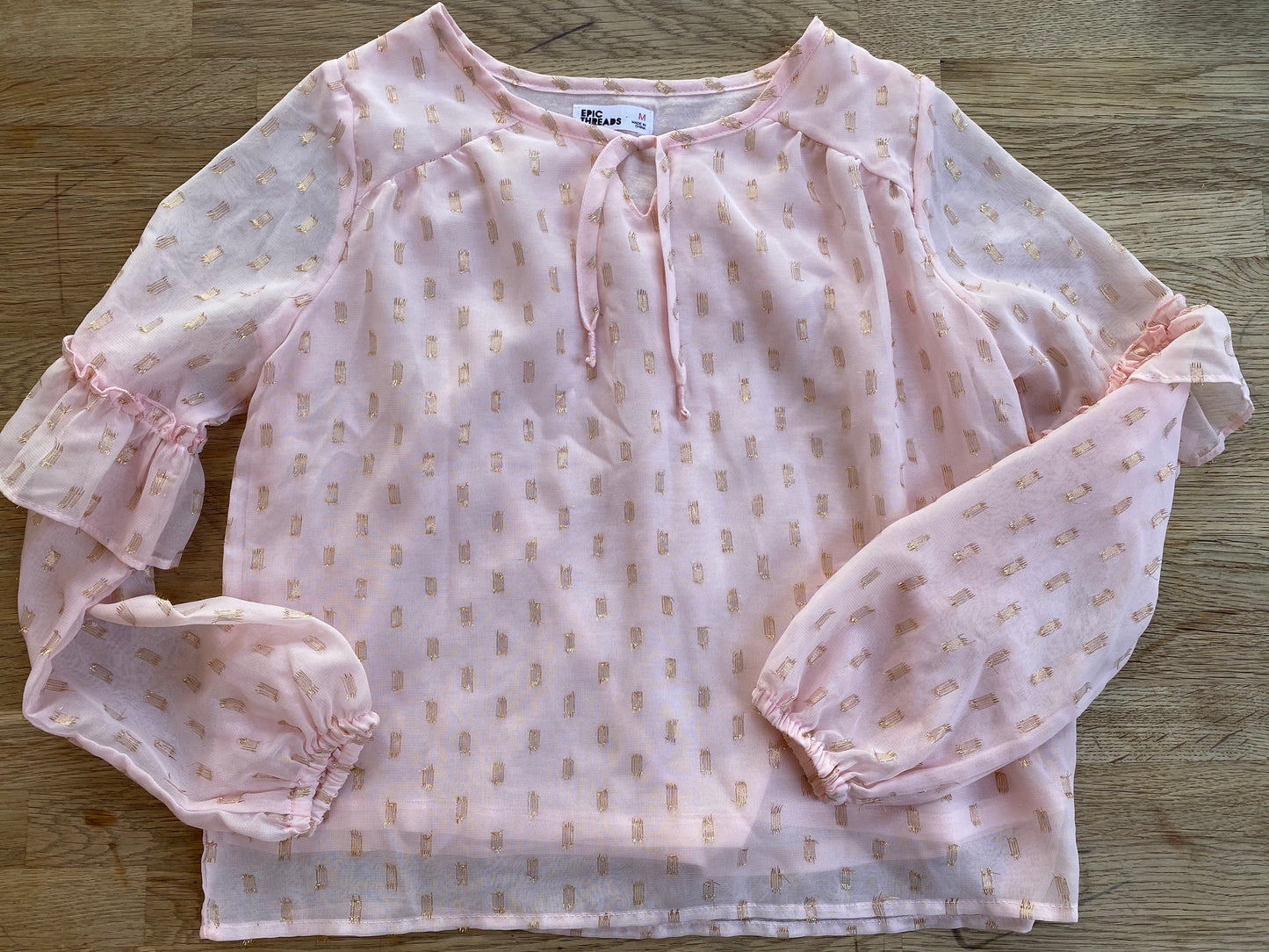 Pink, Shimmery Tunic Top - Size M