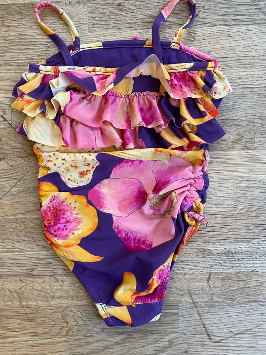 Purple Floral Bathing Suit - Size 2T