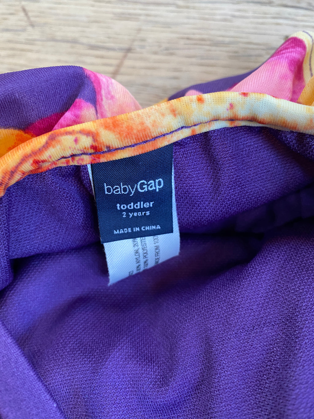 Purple Floral Bathing Suit - Size 2T