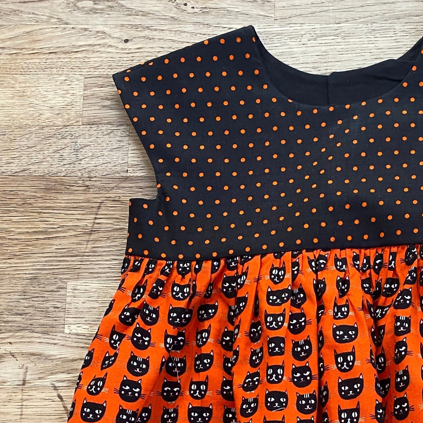 Orange Dress with Black Cats Sample Dress