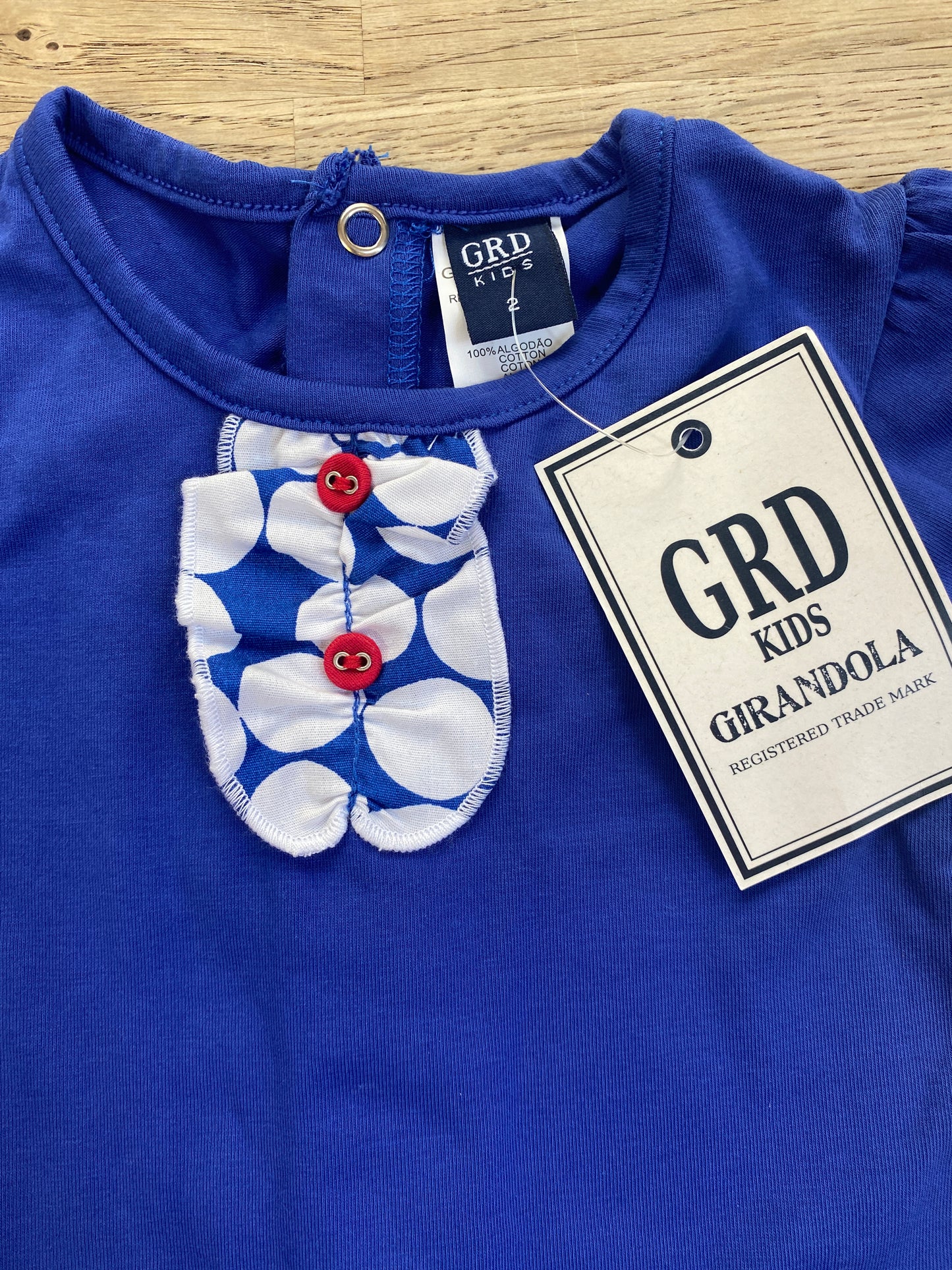 Girandola Blue & White Polka Dot Dress - 2t (Pre-Loved) - by GRD Kids