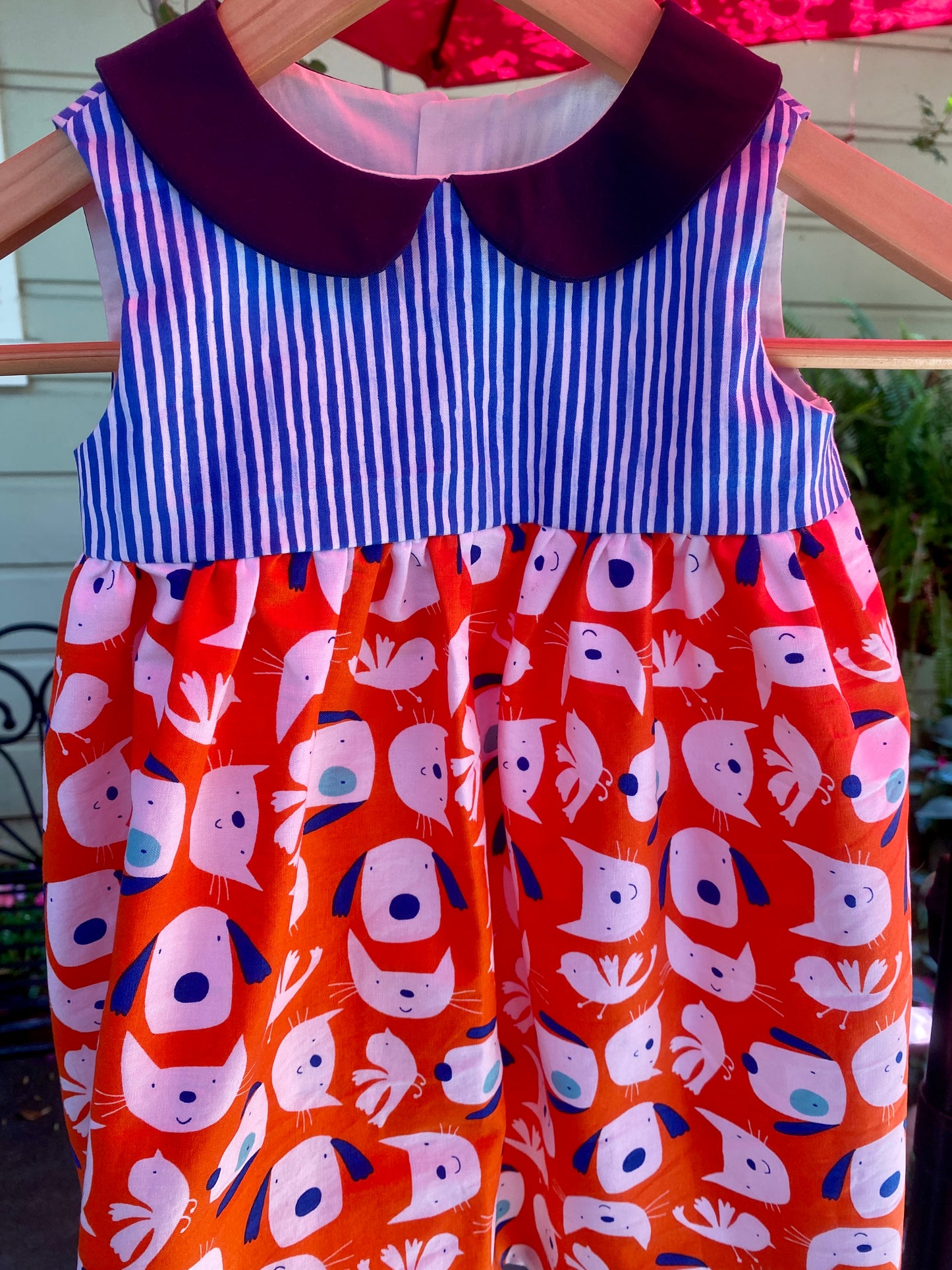 Cats and Dogs Vintage Style Dress with Peter Pan Collar - Size 2t - Ready to Ship