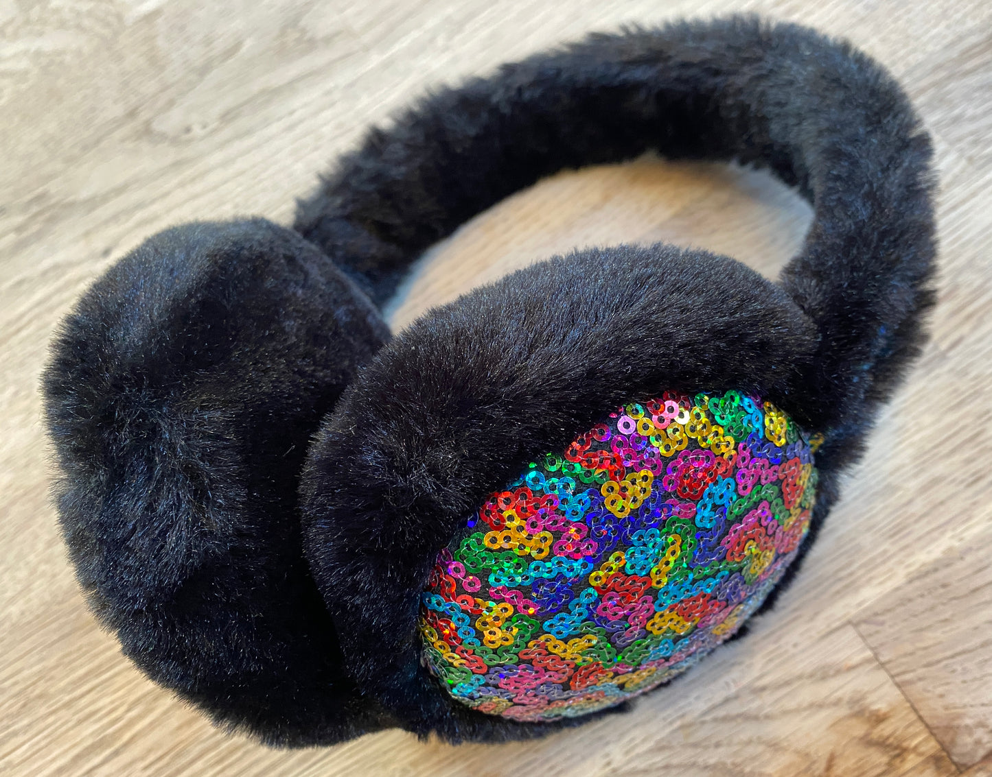 Black Sequin Ear Muffs (Pre-Loved)